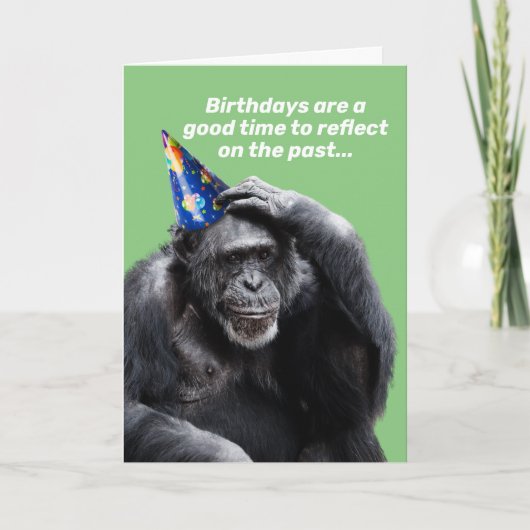 Funny Thinking Chimpansee met feestdag Pet Kaart (Voorkant)