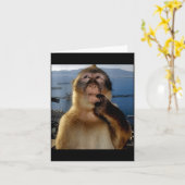 Funny Thinking Monkey Meme Curious Ape Brainrot Gi Kaart (Gele Bloem)