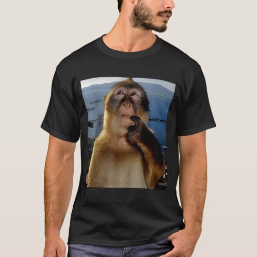 Funny Thinking Monkey Meme Curious Ape Brainrot Gi T-shirt (Voorkant)