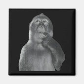 Funny Thinking Monkey Meme Curious Ape Brainrot  Magneet (Voorkant)
