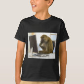 Funny Thinking Monkey Meme Office Curious Ape Brai T-shirt (Voorkant)