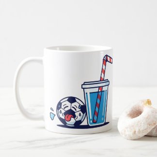 Funny Thirsty Soccer Ball Needing Cold Water Drink Koffiemok