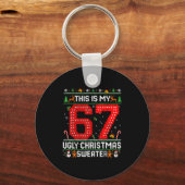 Funny This Is My 67 Ugly Christmas Sweater Xmas Ma Sleutelhanger (Voorkant)