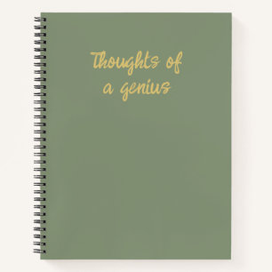 Funny Thoughts, Genius Sage Green Gold Notitieboek