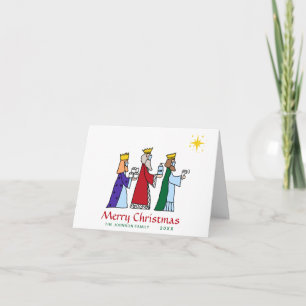 Funny Three Kings Star Holiday Greeting Kaart