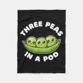 Funny Three Peas In A D Cute Kawaii Fleece Deken (Voorkant)