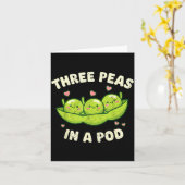 Funny Three Peas In A D Cute Kawaii  Kaart (Gele Bloem)