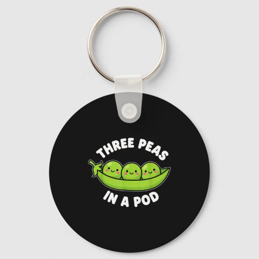 Funny Three Peas In A D Cute Kawaii Sleutelhanger (Voorkant)