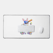 Funny Tie Dye Rabbit Baseball Easter Bunny Men Boy (Clavier et souris)