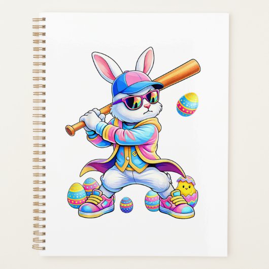Funny Tie Dye Rabbit Baseball Easter Bunny Men Boy (Devant)
