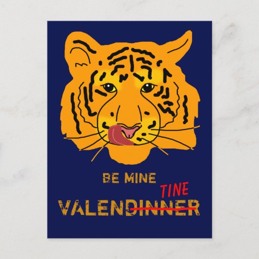 Funny Tiger be My ValenDinner Briefkaart (Voorkant)