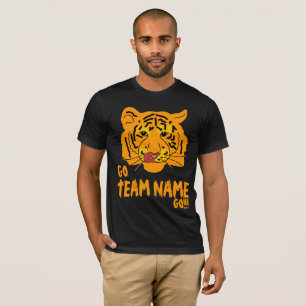 Funny Tiger Football Go en teamnaam T-shirt