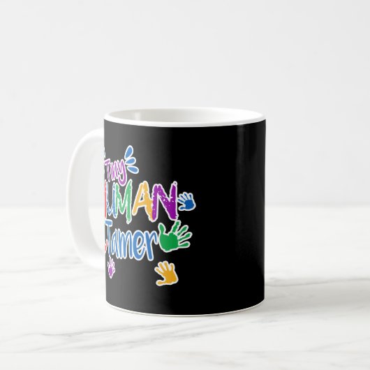 Funny Tiny Human Tamer Daycare Provider Coffee Mok (Voorkant links)