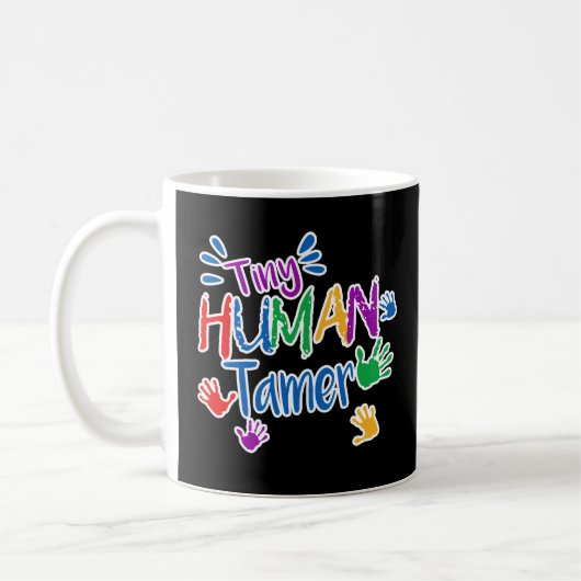 Funny Tiny Human Tamer Daycare Provider Coffee Mok (Links)
