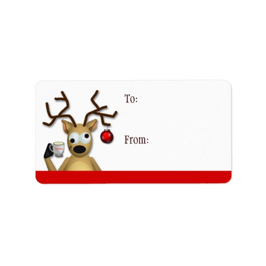 Funny Tipsy Reindeer - kerstcadeaulabels Etiket (Voorkant)