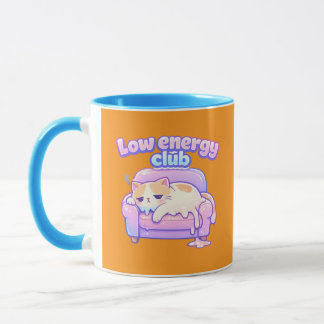 Funny Tired Cute Cat Melting on Chair Coffee Mug Mok
