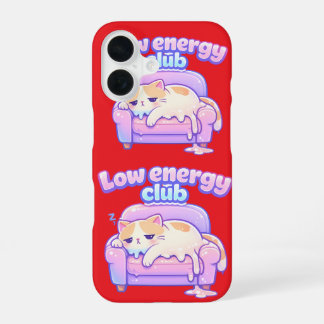 Funny Tired Cute Cat Melting on Chair Phone Case iPhone 16 Hoesje