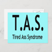 Funny Tired Syndrome-typografie Briefkaart (Voorkant / Achterkant)