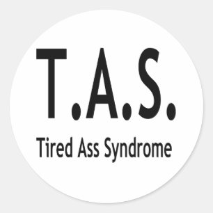 Funny Tired Syndrome-typografie Ronde Sticker