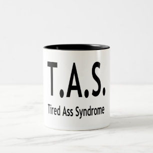 Funny Tired Syndrome-typografie Tweekleurige Koffiemok