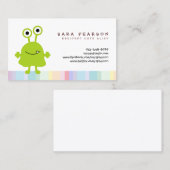 Funny Titre mignon GreenMonster Alien Carte Nom en (Devant / Derrière)