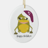 Funny Toad in een Santa Hat Keramisch Ornament (Rechts)
