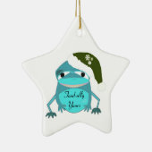 Funny Toad in een Santa Hat Keramisch Ornament (Rechts)