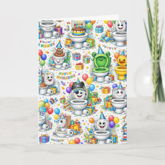 Funny Toilet Birthday Party Kaart