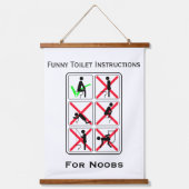 Funny Toilet Instructions Hangend Wandkleed (Voorkant)