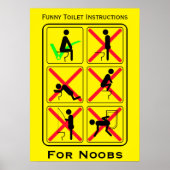 Funny Toilet Instructions Poster (Voorkant)
