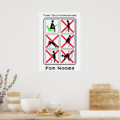 Funny Toilet Instructions White Poster (Keuken)