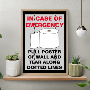 Funny Toilet Paper Bathroom Poster