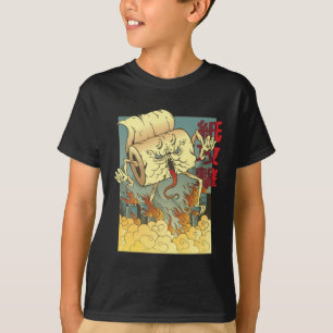 Funny Toilet Paper Monster Japanse stijl T-shirt