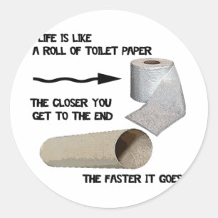 Funny Toilet Paper Ronde Sticker