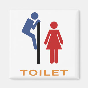 Funny Toilet Sign. Magneet