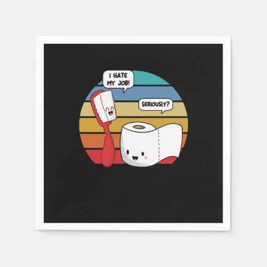 Funny Toiletries Toothborstel- en weefselpuns Gift Servet (Voorkant)