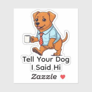 Funny Toller Retriever Dog Business Suit Coffee  Sticker