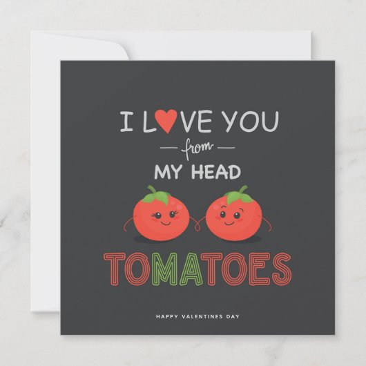Funny Tomato Valentines Jour Carte romantique (Devant)