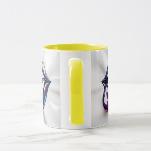 Funny Tongue Out Lips Mug Design (Poignée)