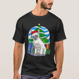 Funny Tonkinese Cat Santa Christmas Tree Decor T-shirt
