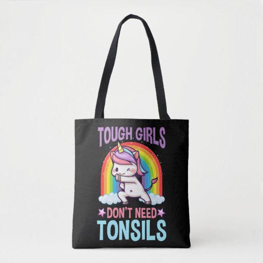 Funny Tonsil Removal Unicorn Kind Tonsillectomie Draagtas (Voorkant)