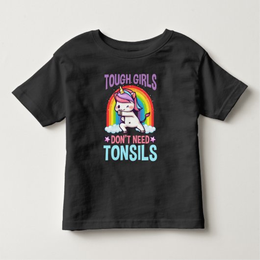 Funny Tonsil Removal Unicorn Kind Tonsillectomie Kinder Shirts (Voorkant)