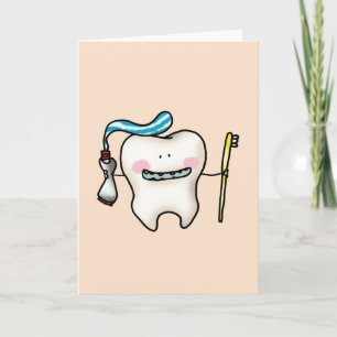 funny tooth cartoon kaart