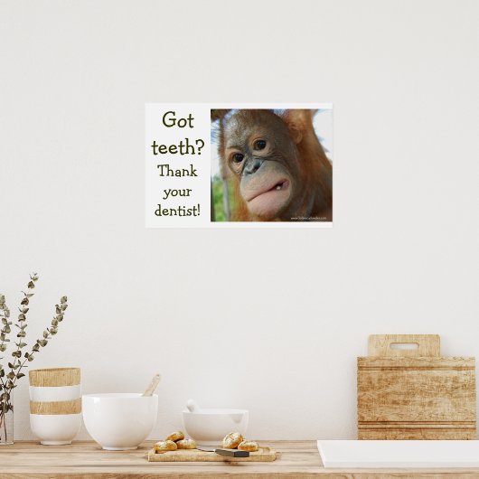 Funny Tooth Gratitude Poster (Keuken)