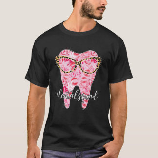 Funny Tooth Leopard Sunglasses Dental Dentist Vale T-shirt