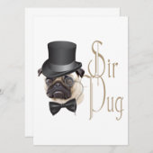 Funny Top Hat Monocle Sir Pug Dog (Voorkant / Achterkant)