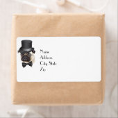 Funny Top Hat Monocle Sir Pug Dog Etiket (Insitu)