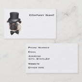 Funny Top Hat Monocle Sir Pug Dog Visitekaartje (Voorkant / Achterkant)
