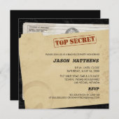 Funny Top Secret Bachelor Party uitnodigingen (Voorkant / Achterkant)