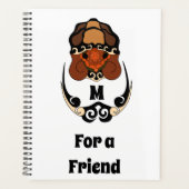 Funny Tortoise Chilling Monogram Planner (Voorkant)